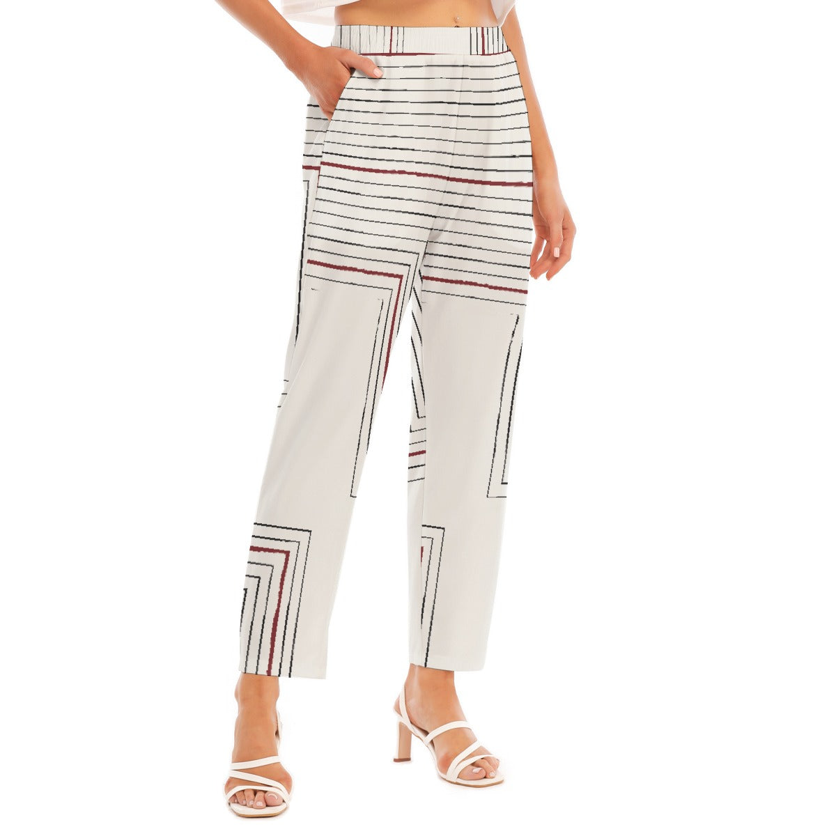 All-Over Print Women's Loose Straight-leg Pants