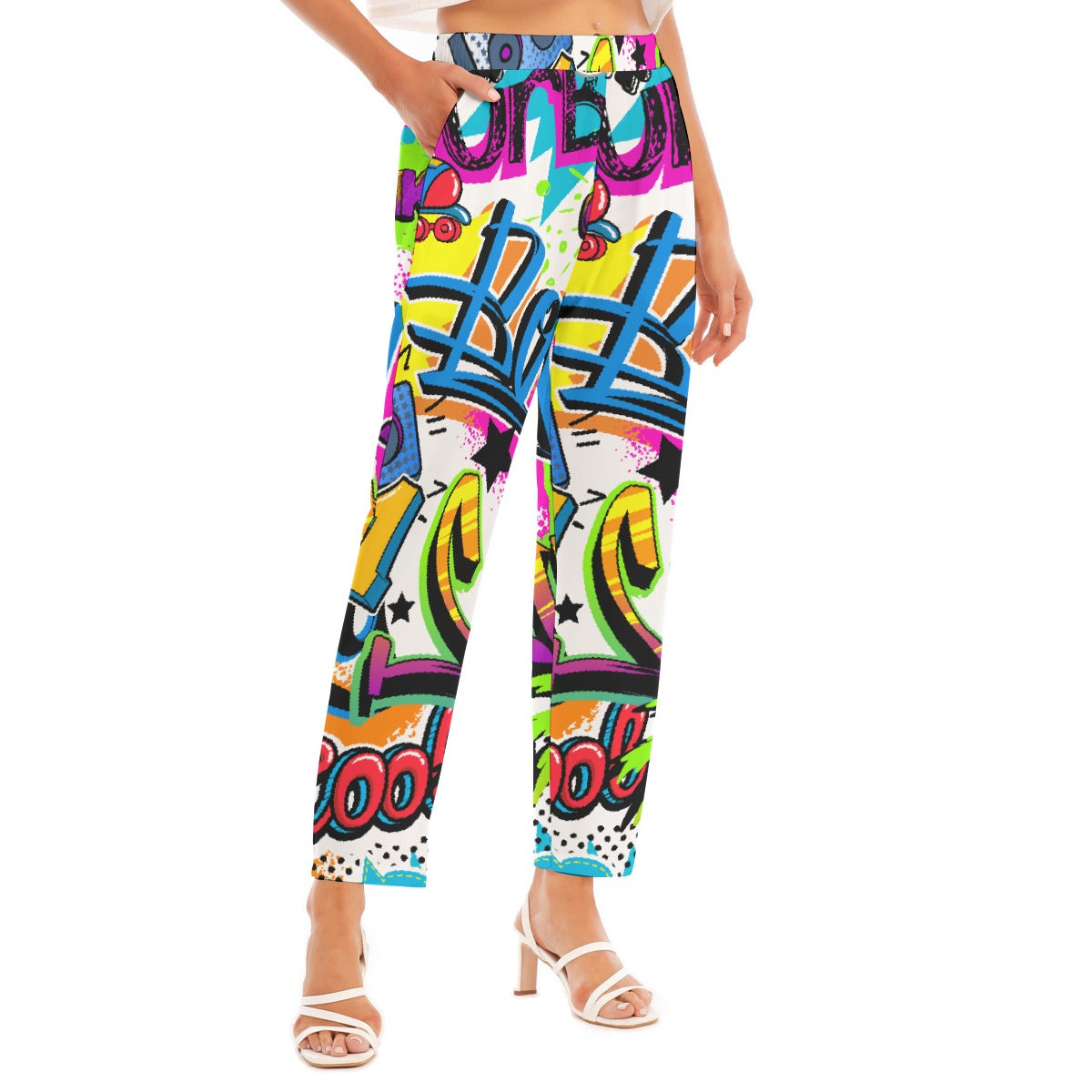 All-Over Print Women's Loose Straight-leg Pants