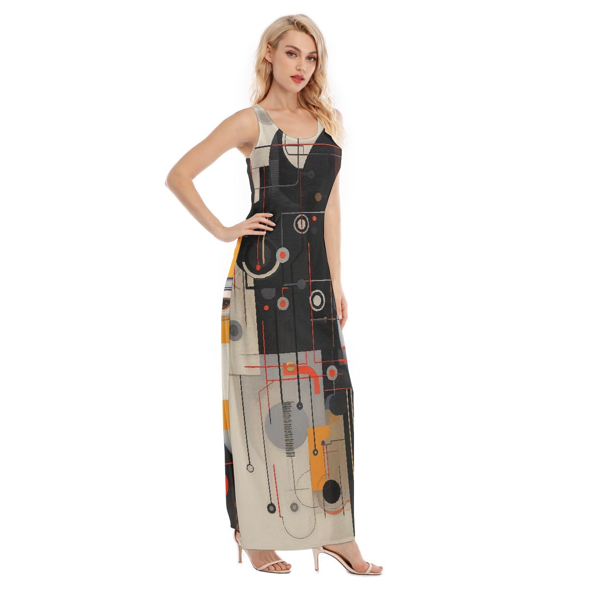 All-Over Print Women's Vest Dress | Length To Ankle