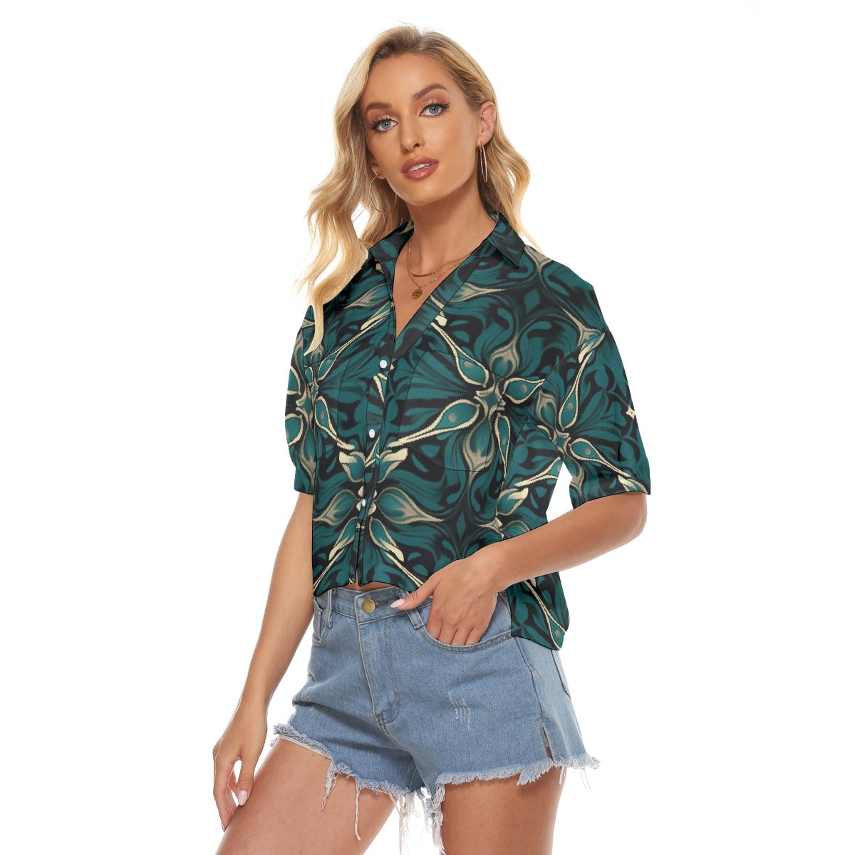 All-Over Print Women's V-neck Shirts