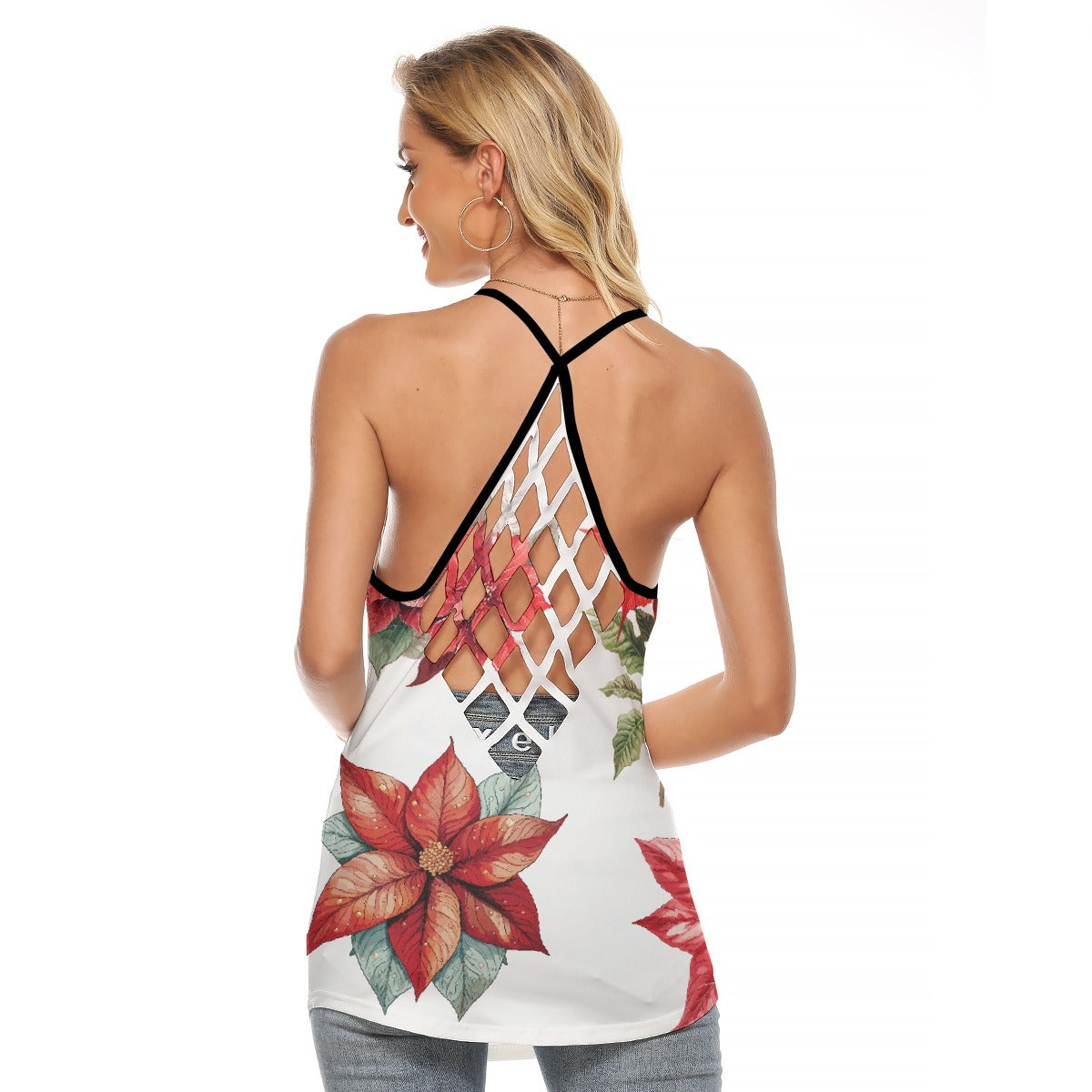 All-Over Print Women's Criss-Cross Open Back Tank Top