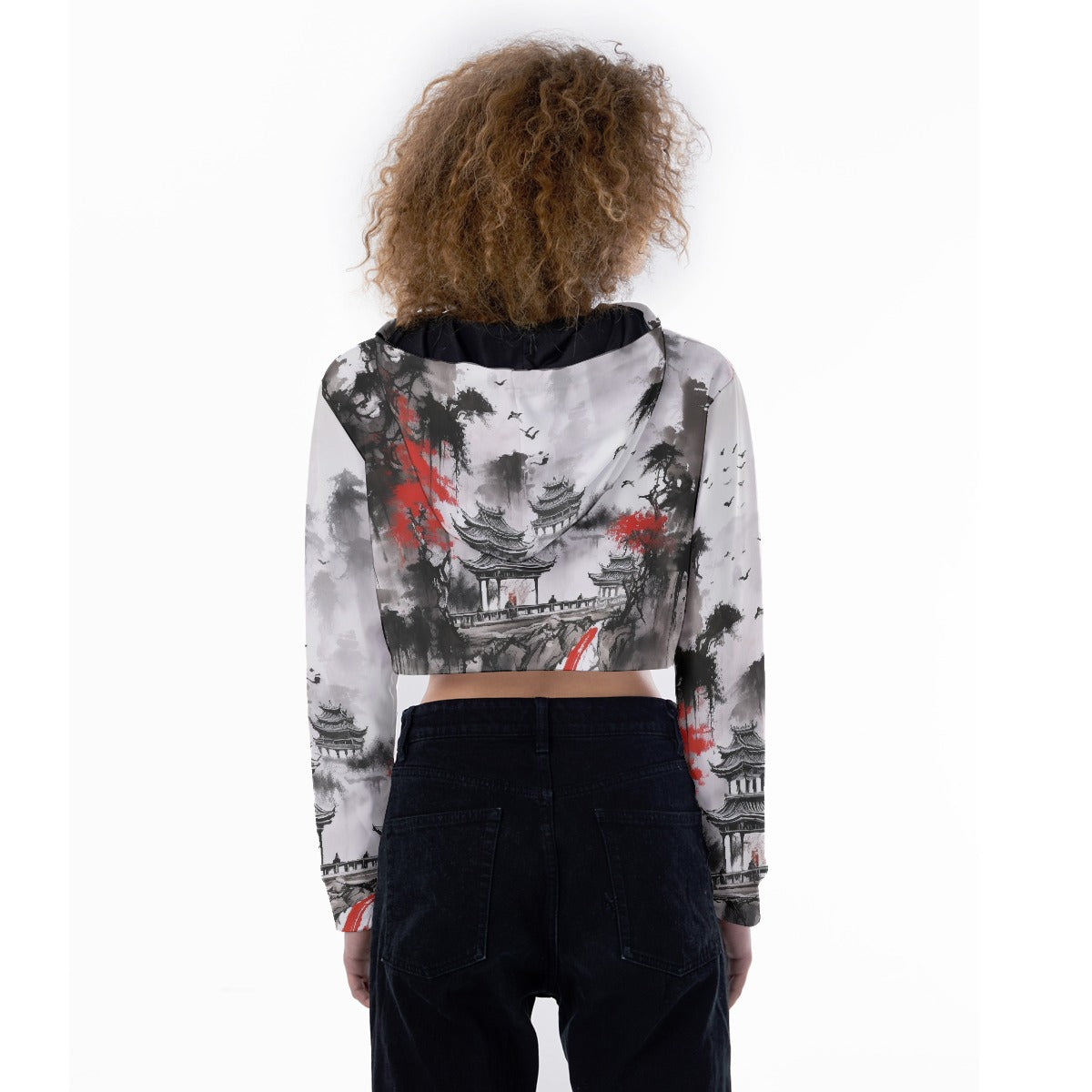 All-Over Print Women's Crop Top Hoodie