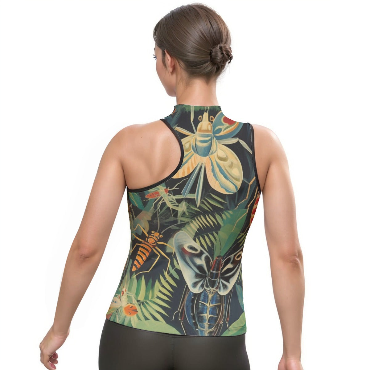 All-Over Print Women's Halter Sleeveless Asymmetrical Tank Top