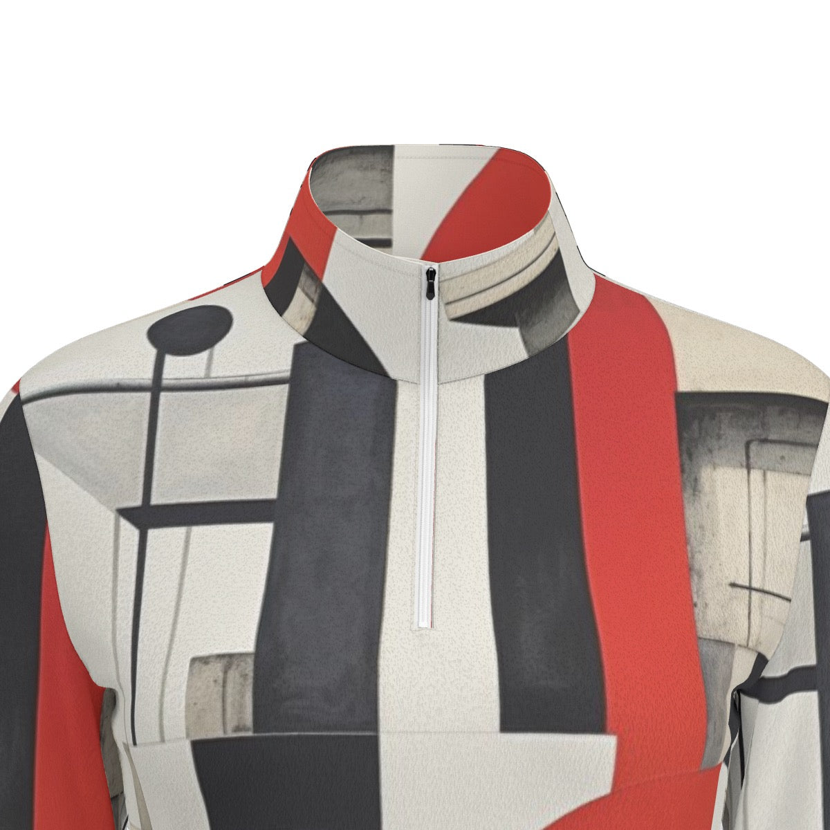 All-Over Print Women's Sports Collar Jersey With Long Sleeve