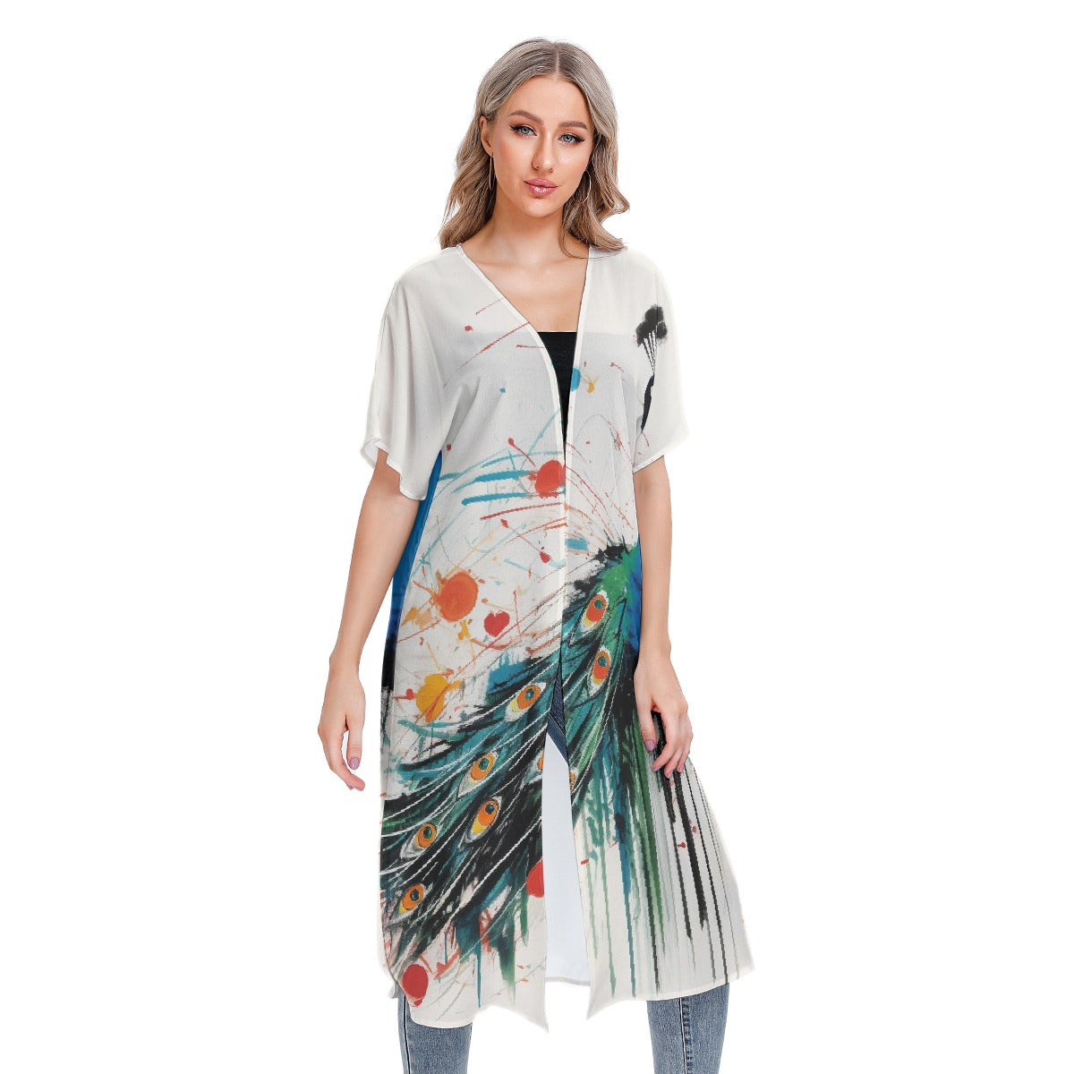 All-Over Print Women's Short Sleeve Cardigan