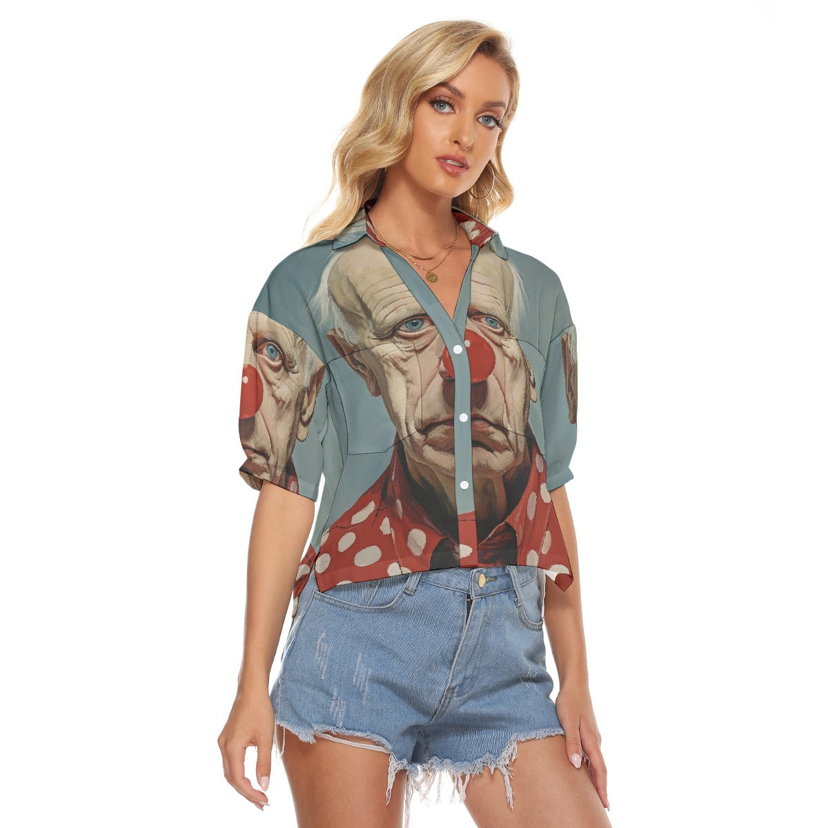 All-Over Print Women's V-neck Shirts
