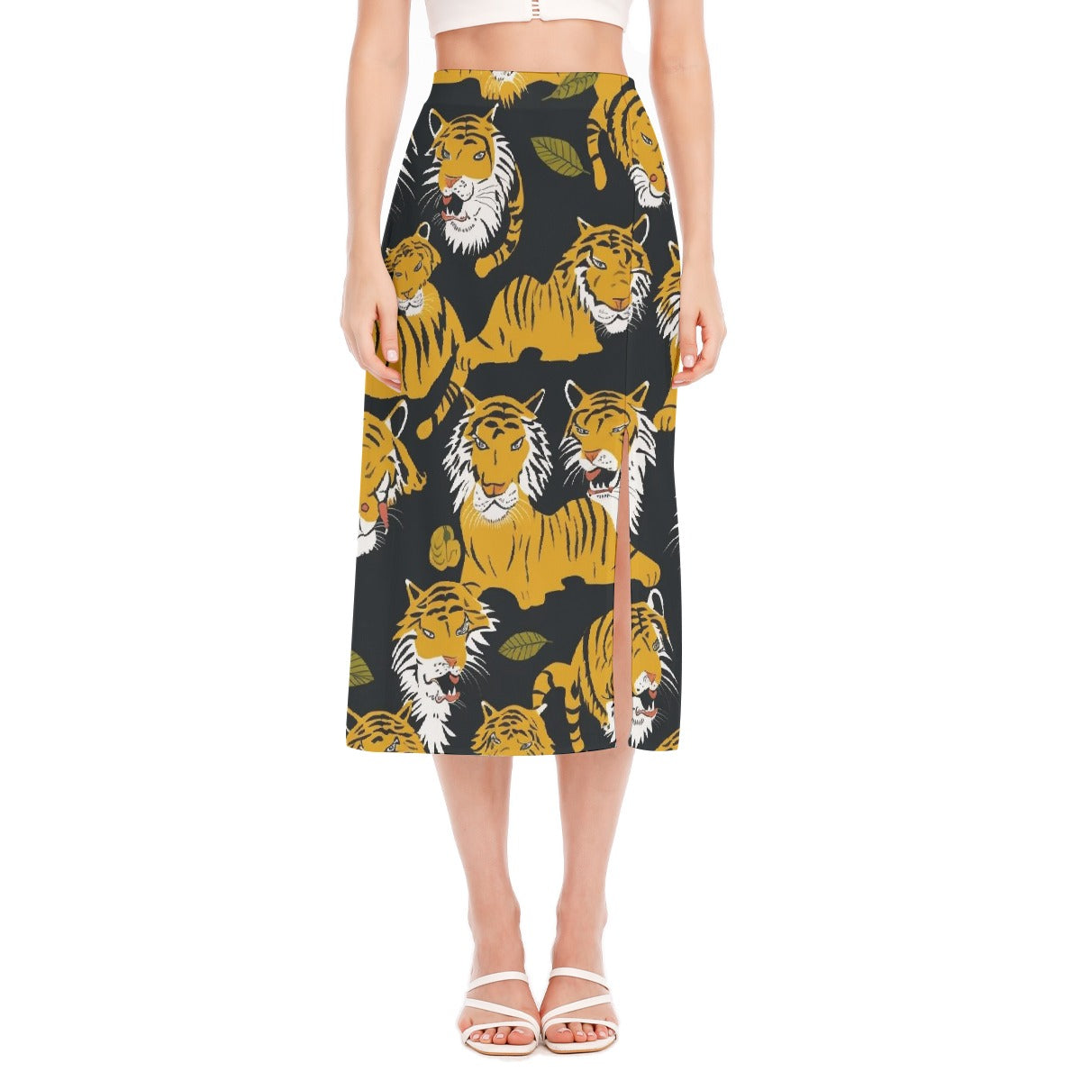 All-Over Print Women's High Slit Long Skirt
