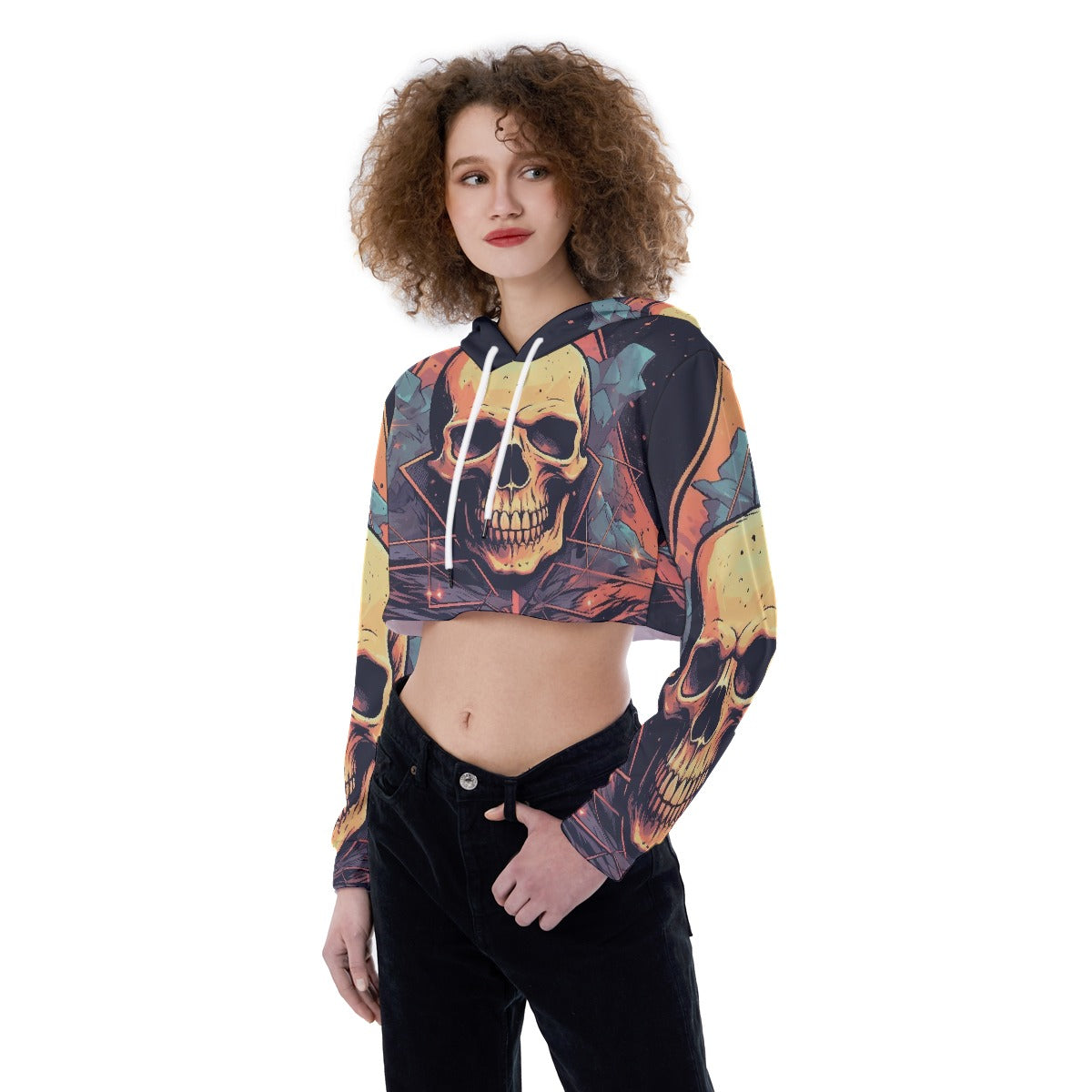 All-Over Print Women's Crop Top Hoodie