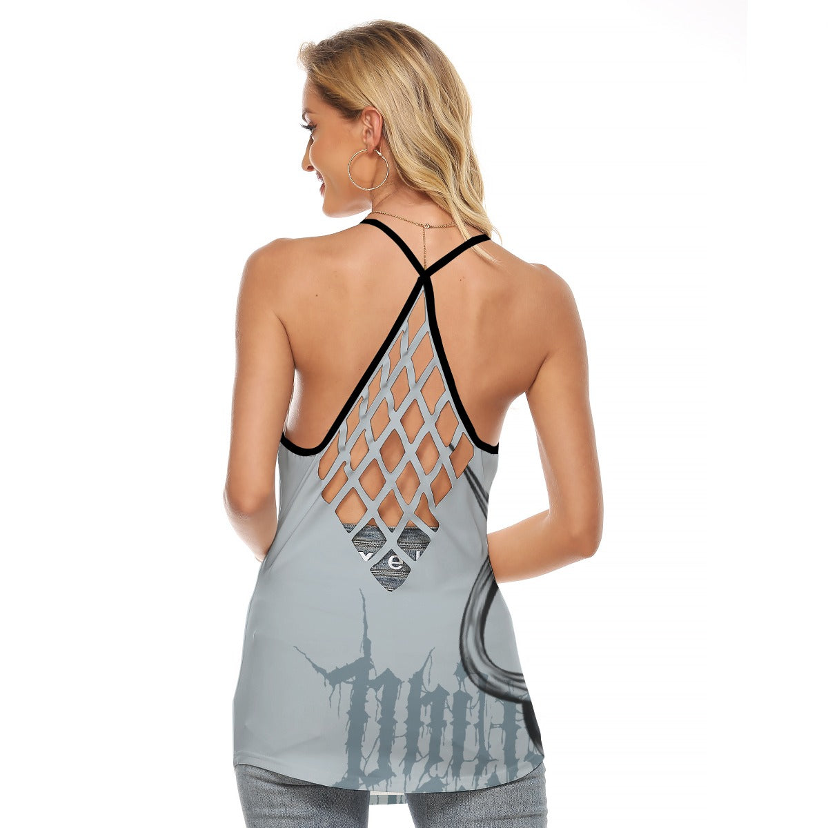 All-Over Print Women's Criss-Cross Open Back Tank Top
