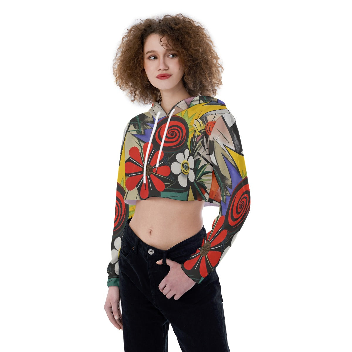 All-Over Print Women's Crop Top Hoodie