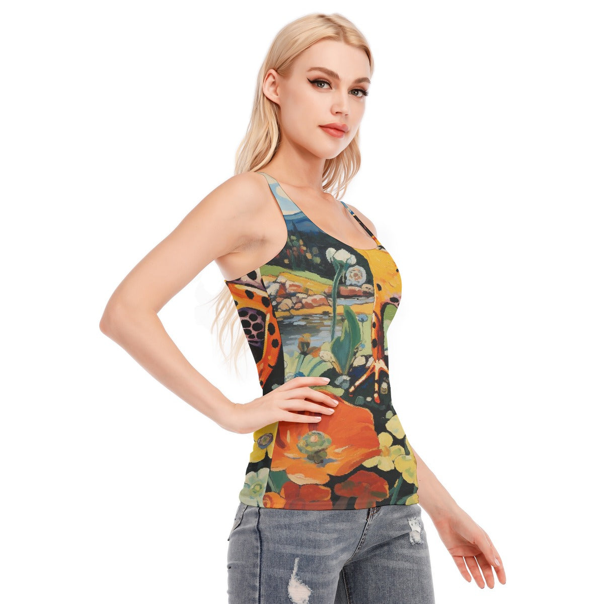All-Over Print Women's Racer Vest | 190GSM Cotton