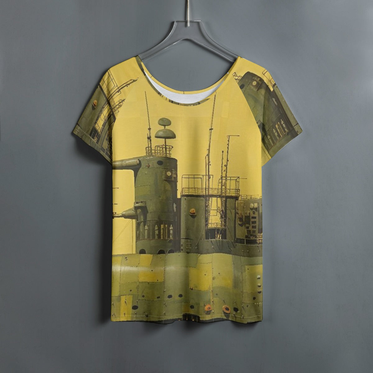 All-Over Print Women's Round Neck T-shirt With Raglan Sleeve