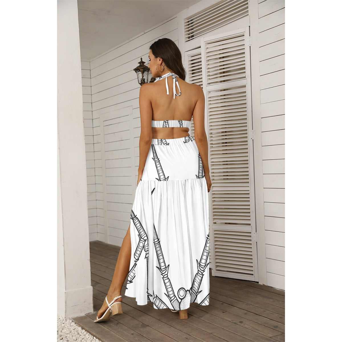 All-Over Print Women's Tie Back Wrap Dress