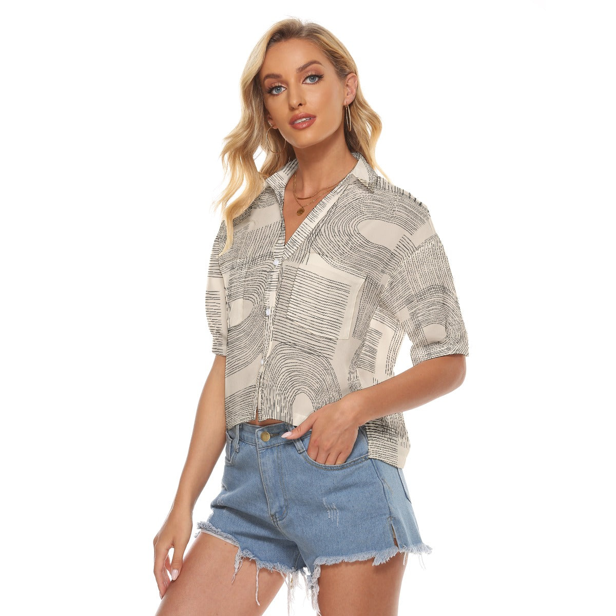All-Over Print Women's V-neck Shirts