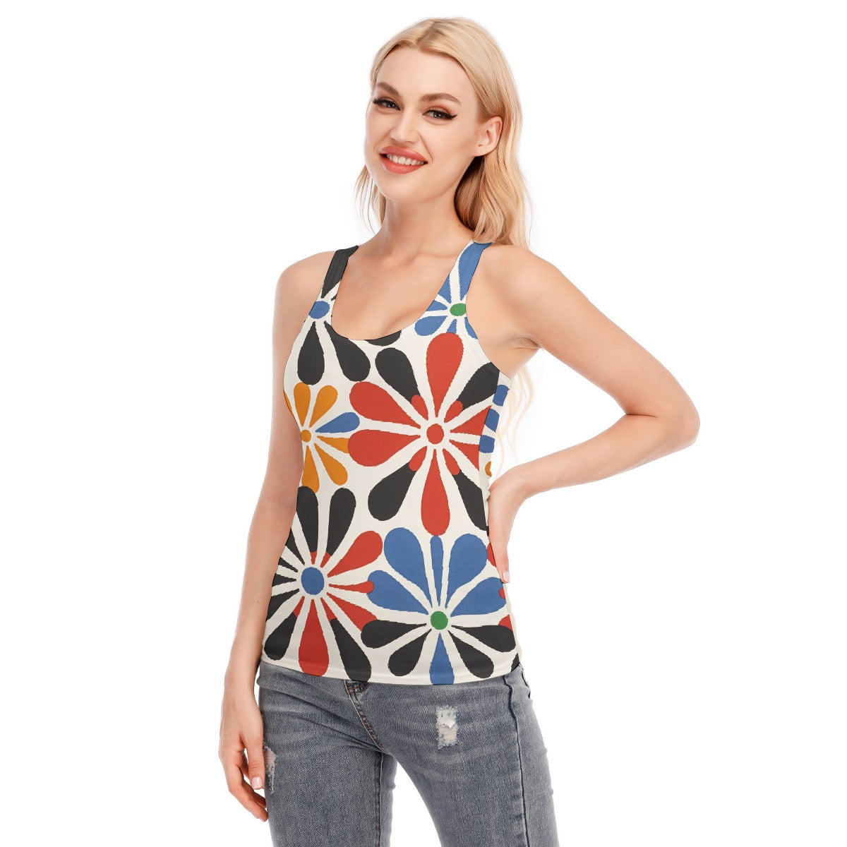 All-Over Print Women's Racer Vest | 190GSM Cotton