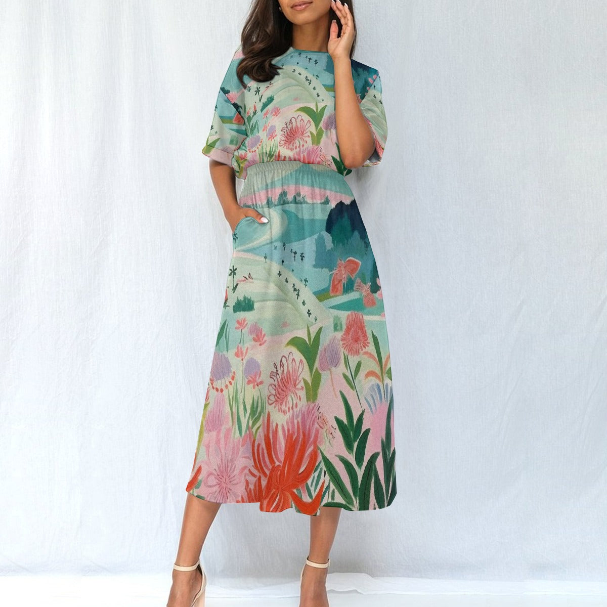 All-Over Print Women's Elastic Waist Dress