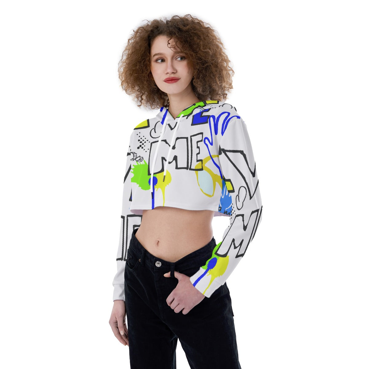 All-Over Print Women's Crop Top Hoodie