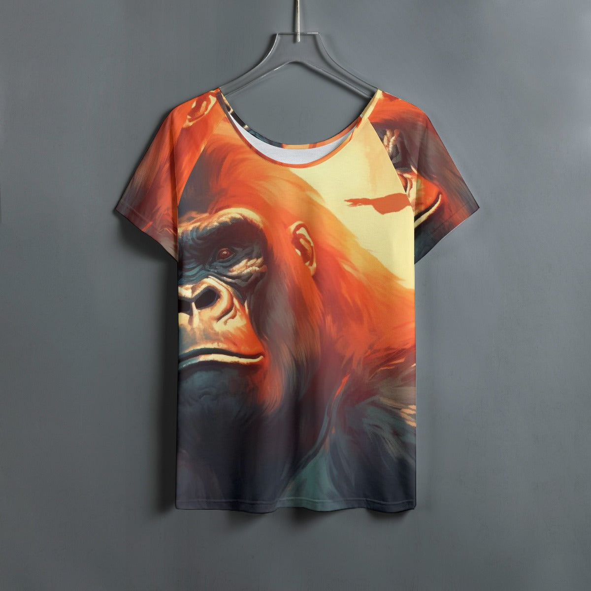 All-Over Print Women's Round Neck T-shirt With Raglan Sleeve