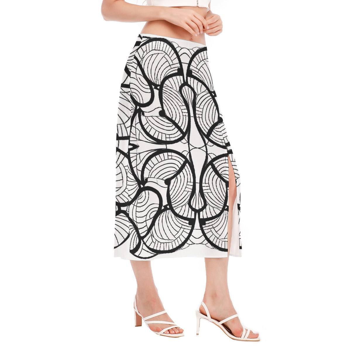 All-Over Print Women's High Slit Long Skirt