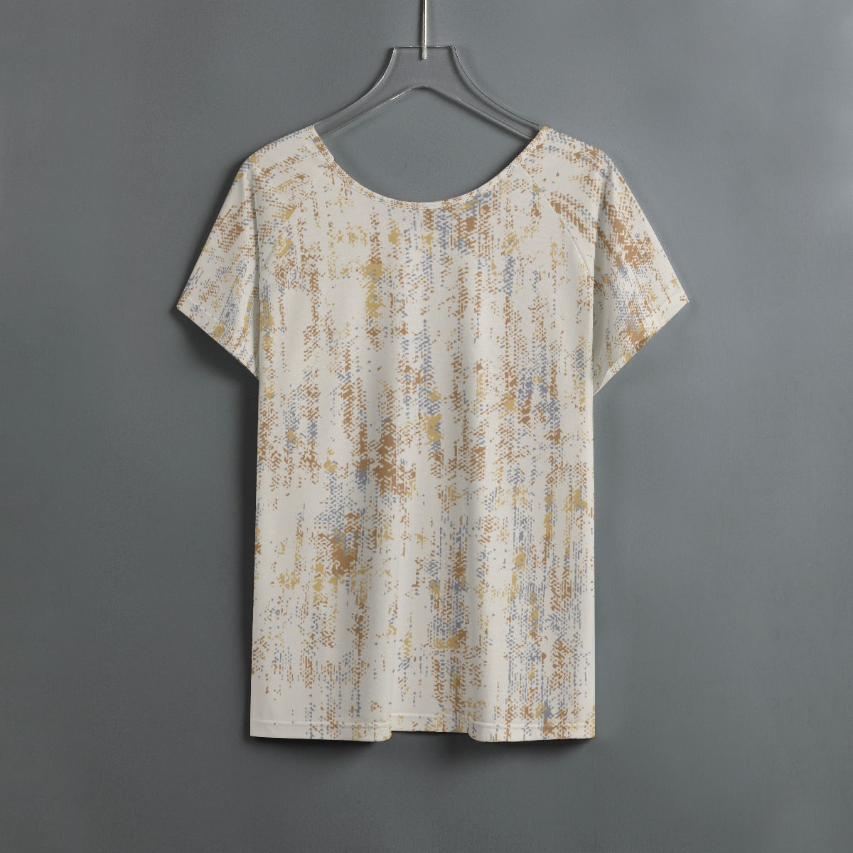 All-Over Print Women's Round Neck T-shirt With Raglan Sleeve