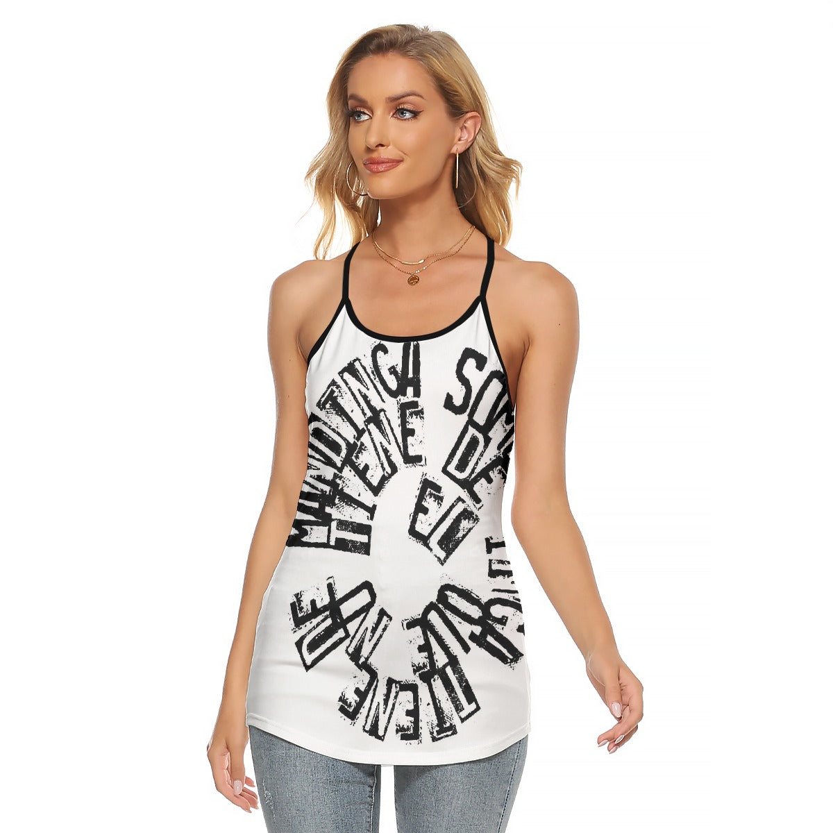 All-Over Print Women's Criss-Cross Open Back Tank Top