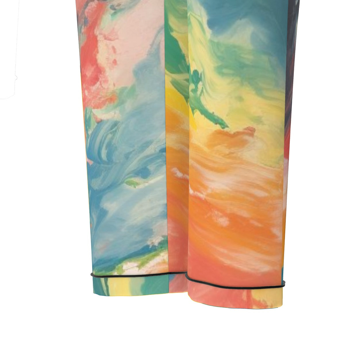 All-Over Print Women's Long Sleeve Pajama Set With Black Contrast Piping