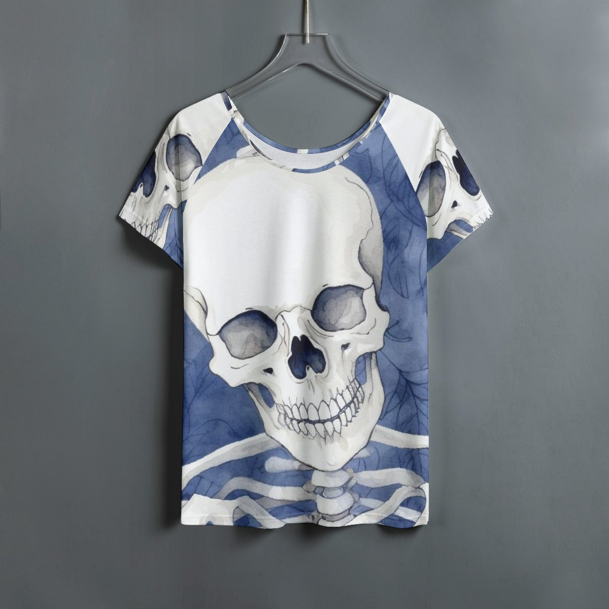 All-Over Print Women's Round Neck T-shirt With Raglan Sleeve