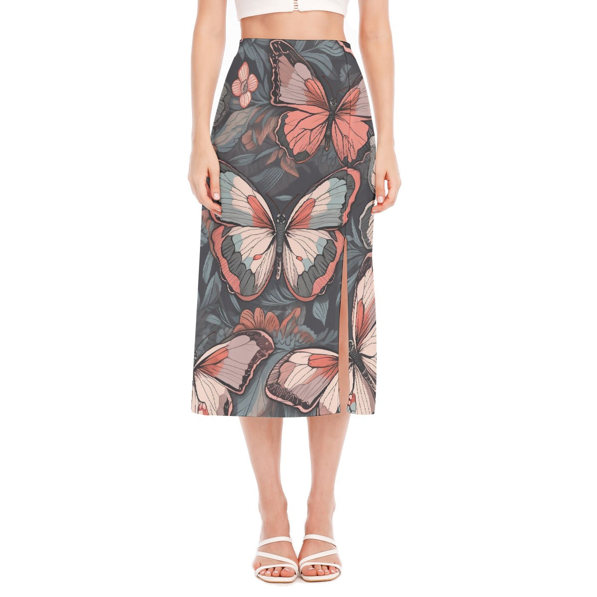 All-Over Print Women's High Slit Long Skirt