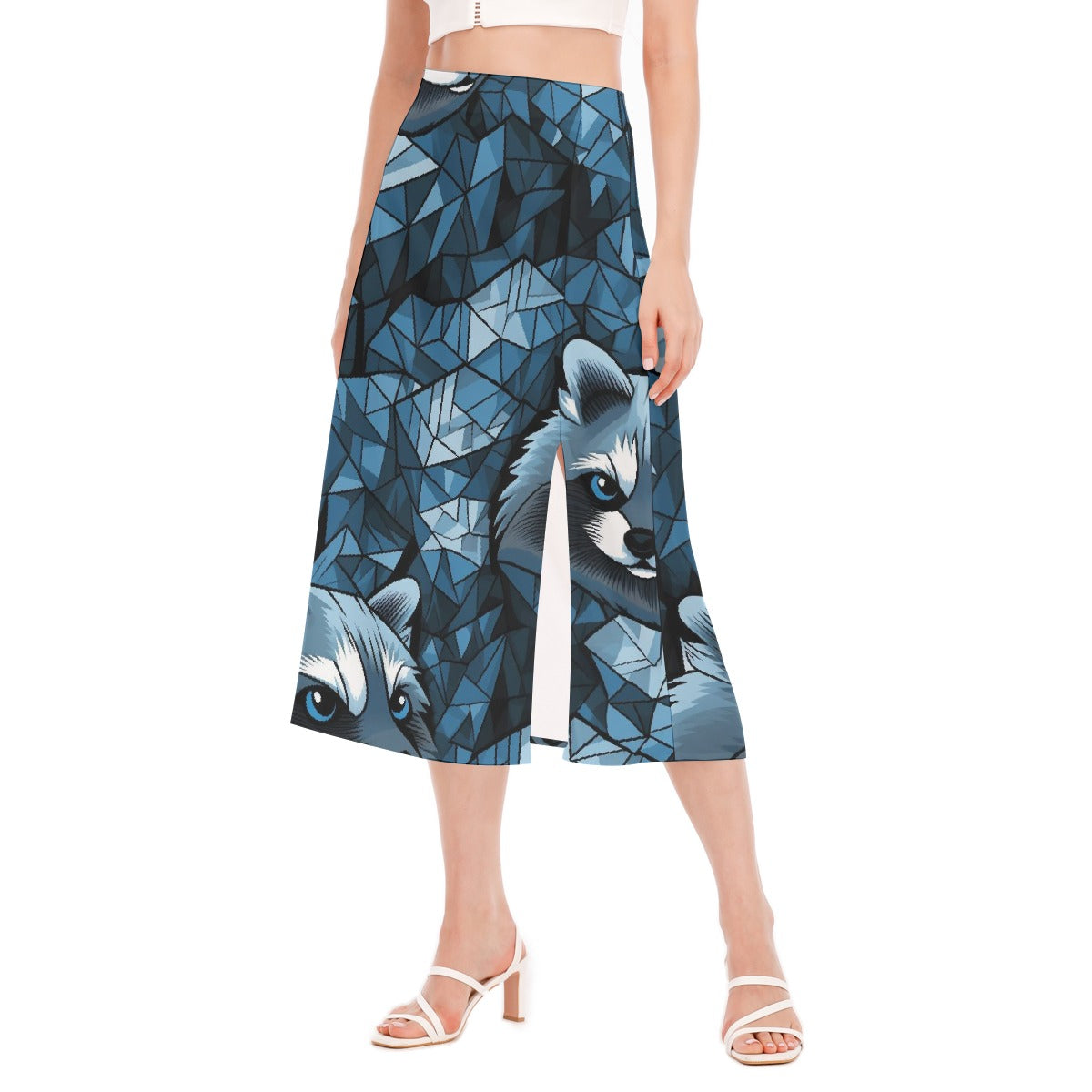 All-Over Print Women's High Slit Long Skirt