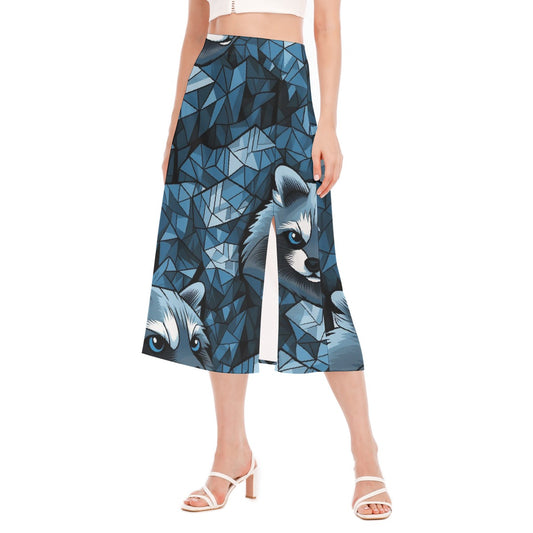 All-Over Print Women's High Slit Long Skirt