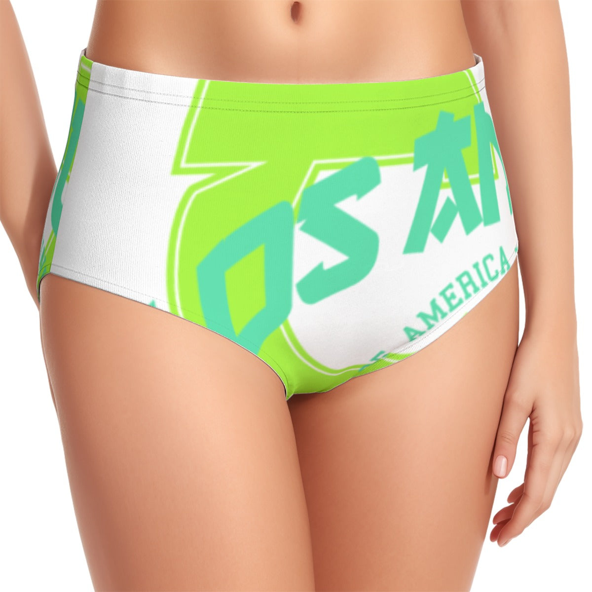 All-Over Print Women's Swimsuit Set With Halter
