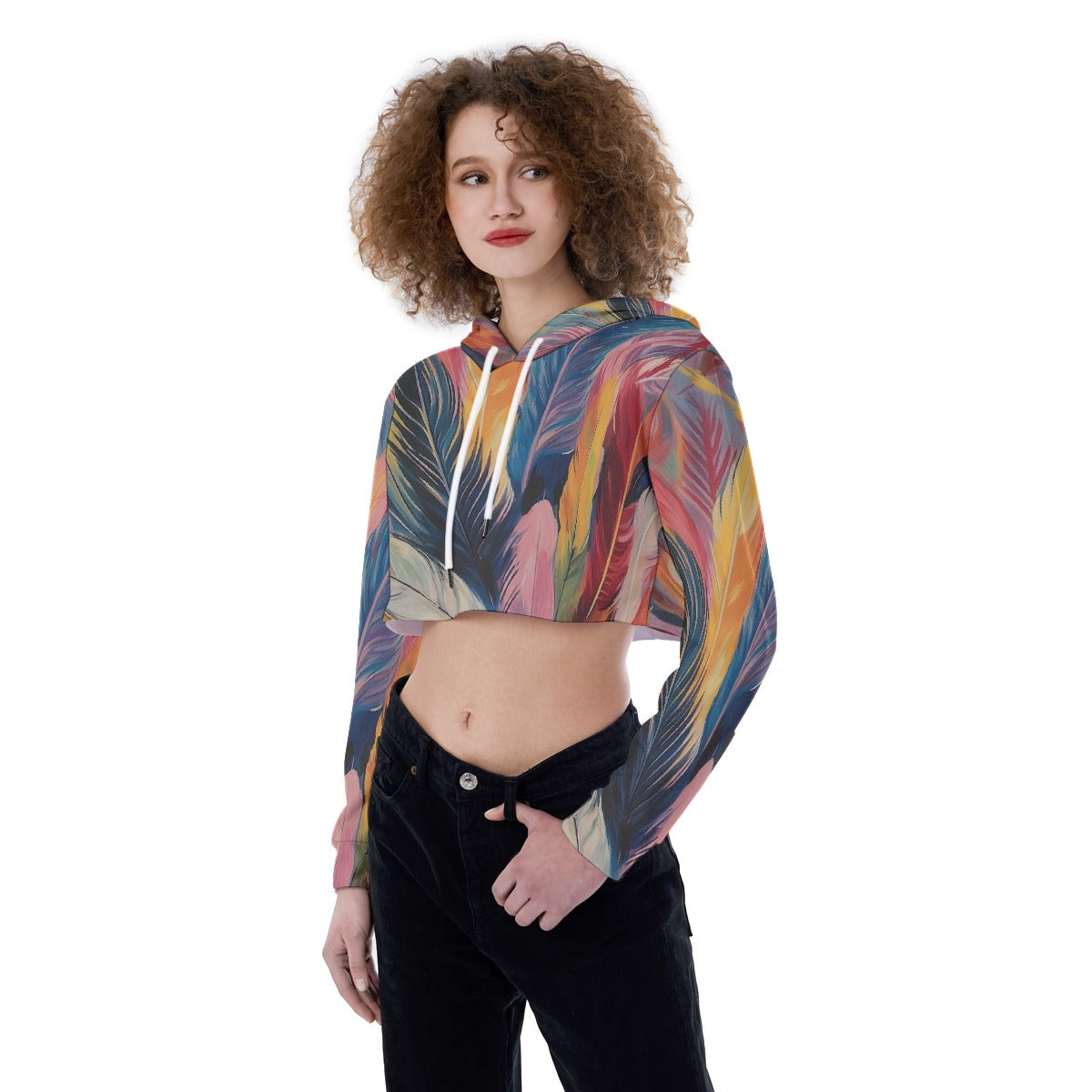 All-Over Print Women's Crop Top Hoodie