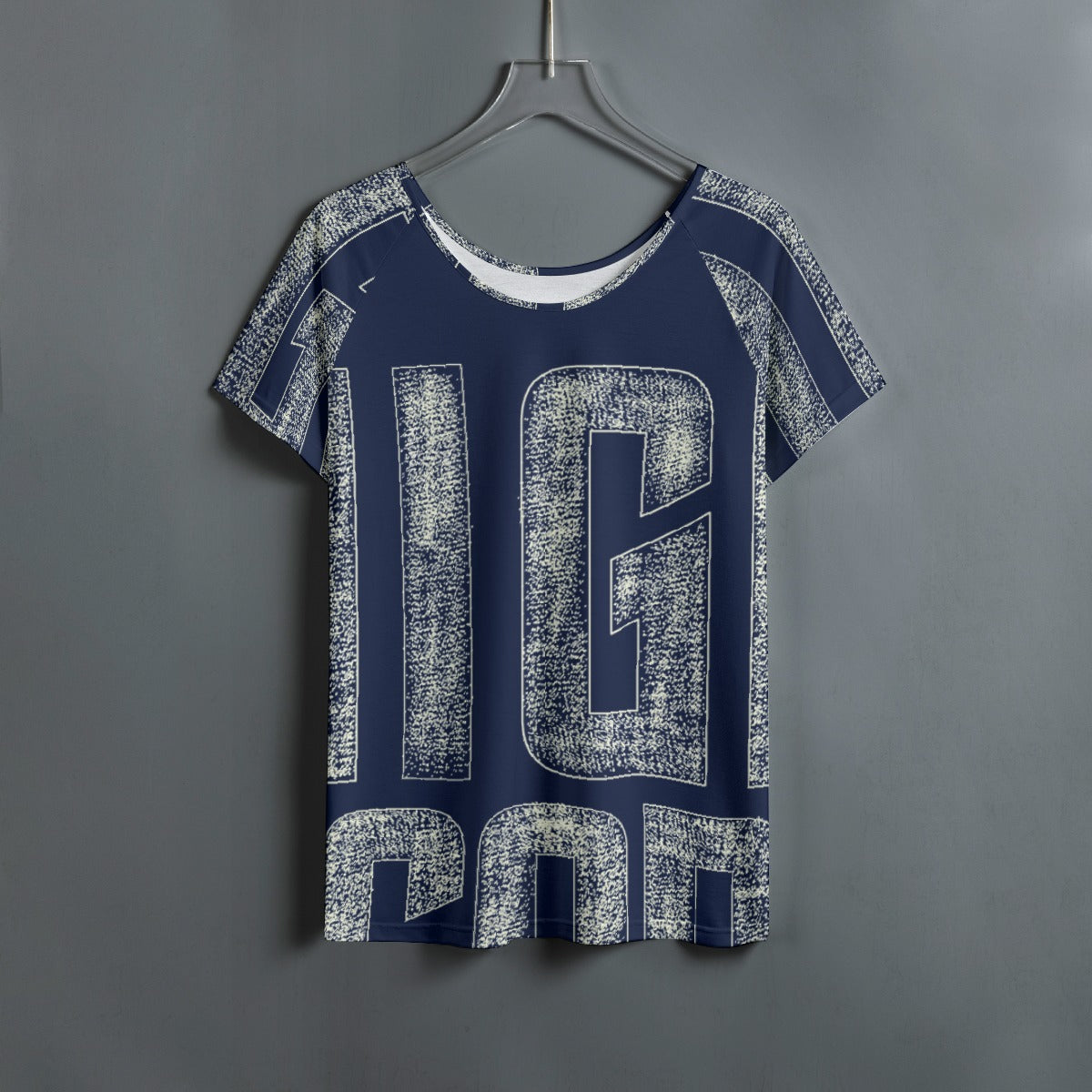All-Over Print Women's Round Neck T-shirt With Raglan Sleeve