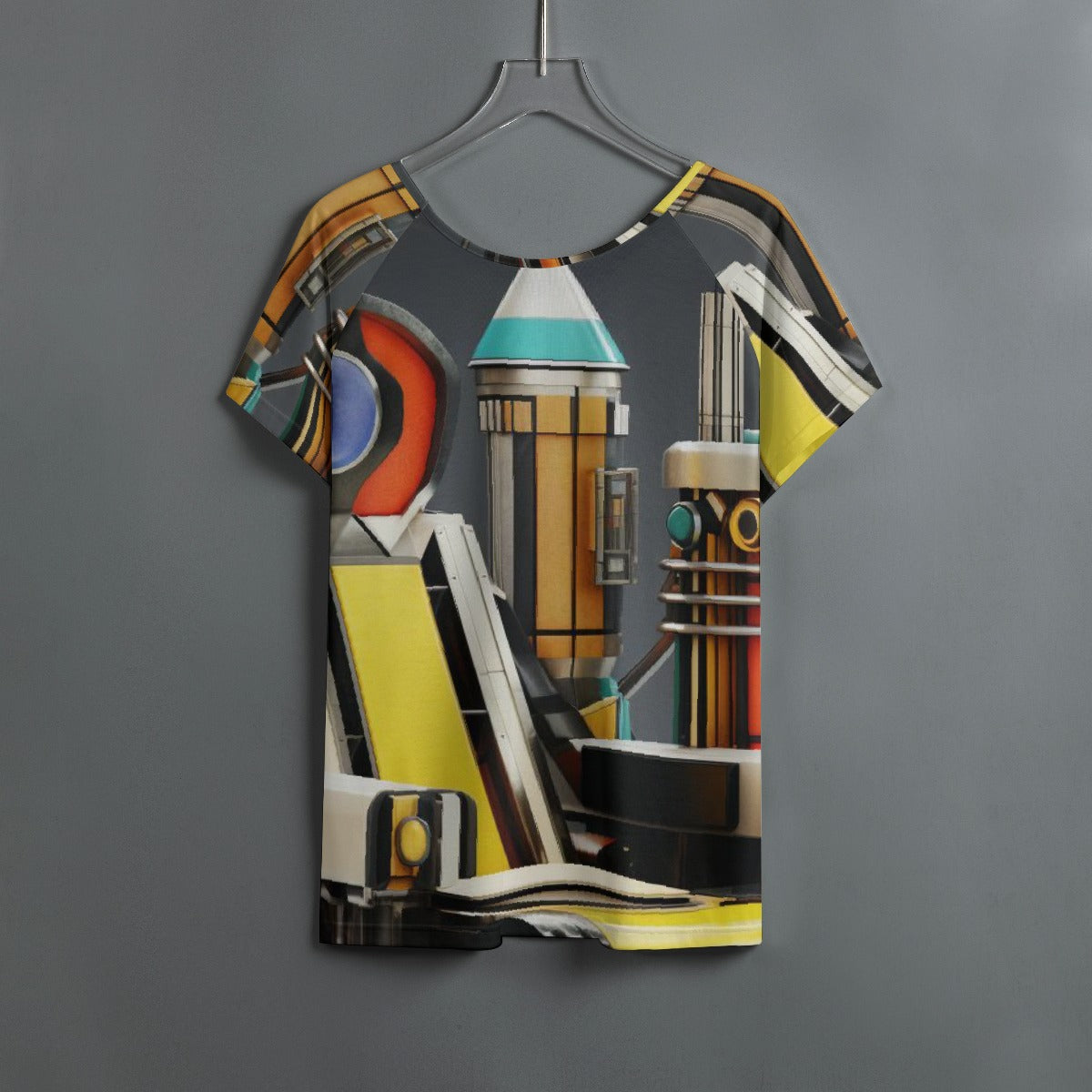 All-Over Print Women's Round Neck T-shirt With Raglan Sleeve