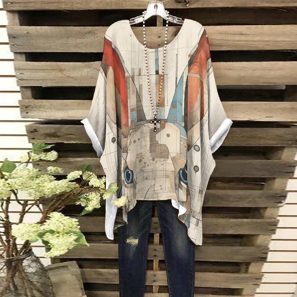 All-Over Print Women's Bat Sleeve Shirt