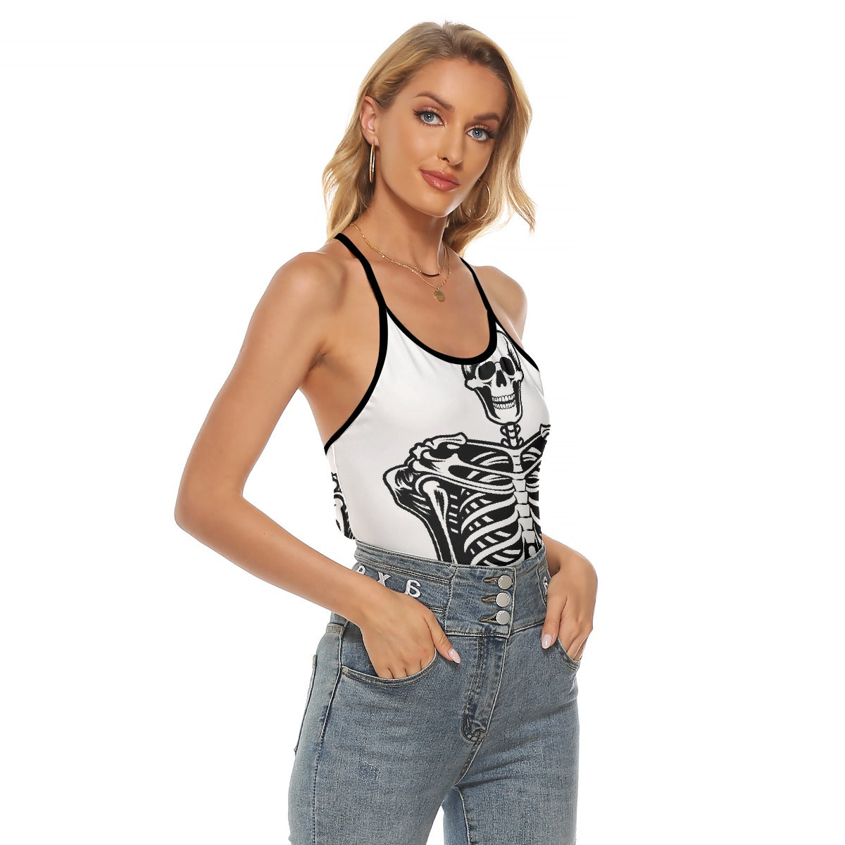 All-Over Print Women's Criss-Cross Open Back Tank Top