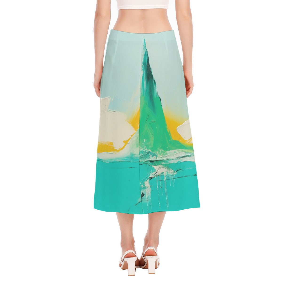 All-Over Print Women's High Slit Long Skirt
