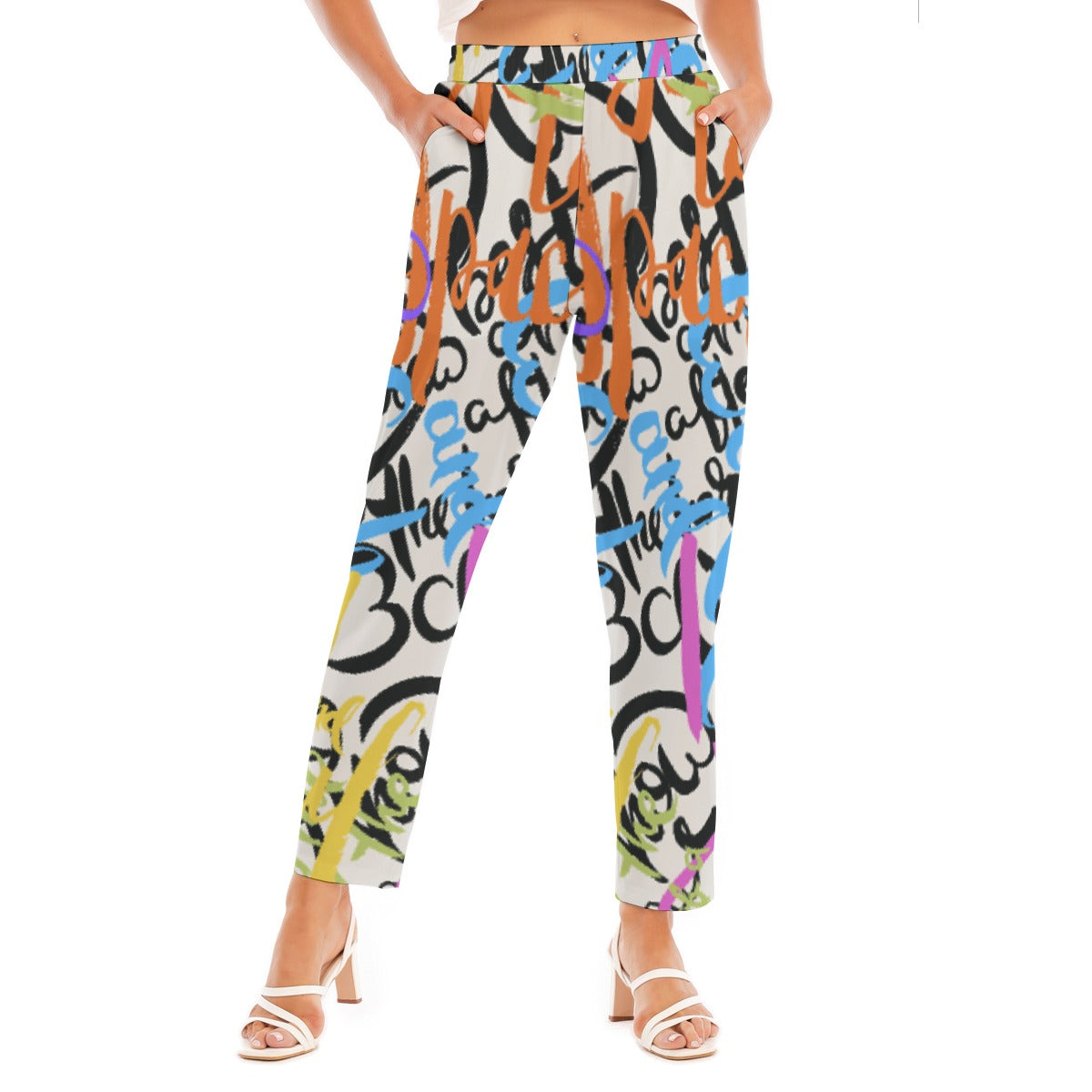 All-Over Print Women's Loose Straight-leg Pants