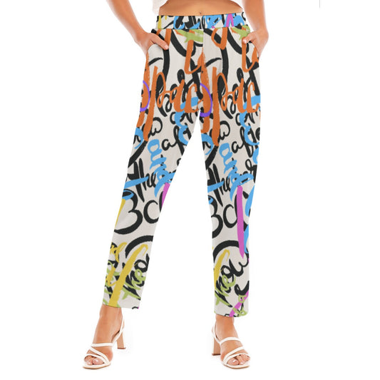 All-Over Print Women's Loose Straight-leg Pants