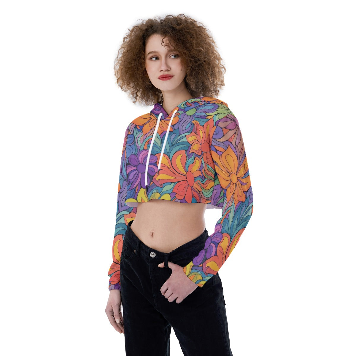 All-Over Print Women's Crop Top Hoodie