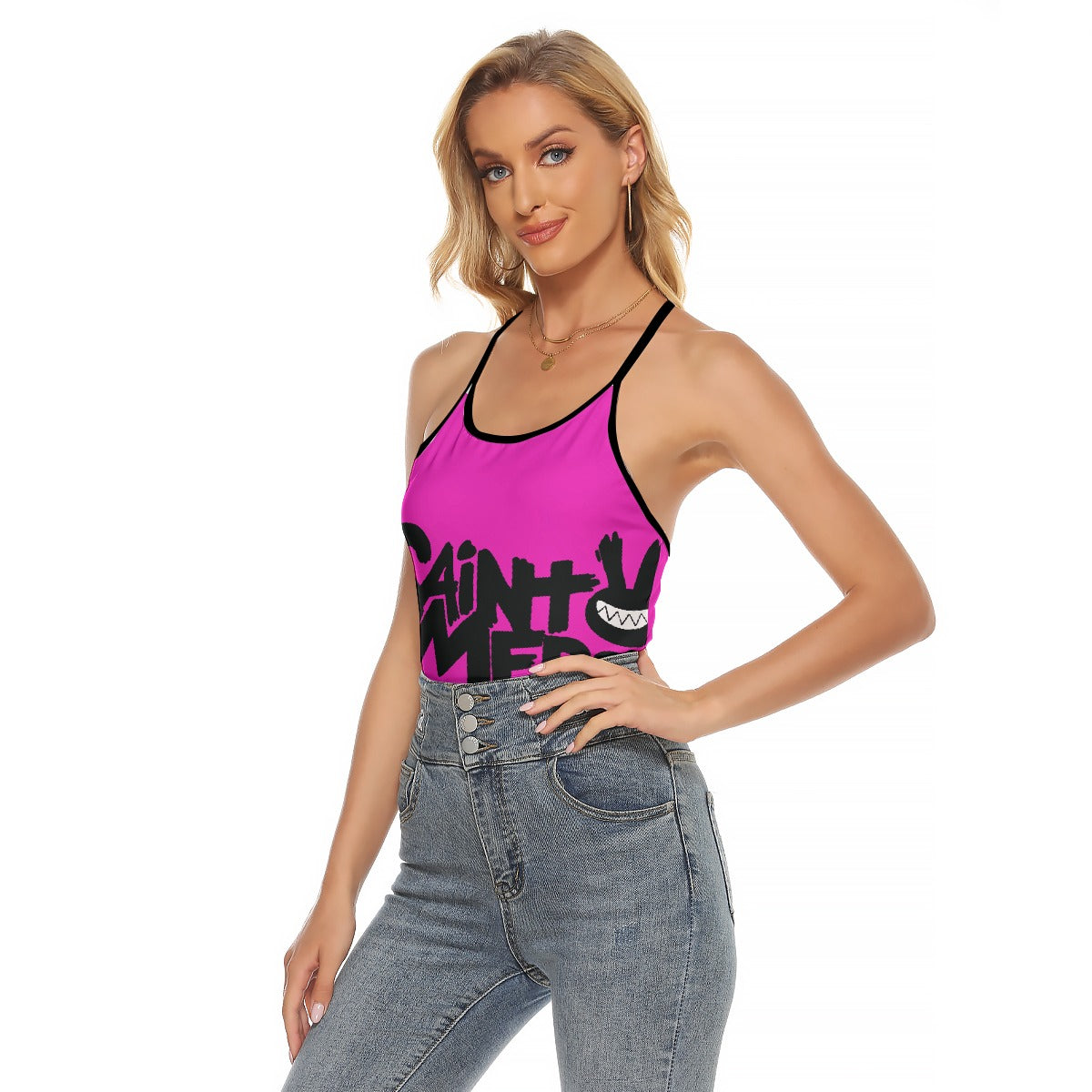 All-Over Print Women's Criss-Cross Open Back Tank Top