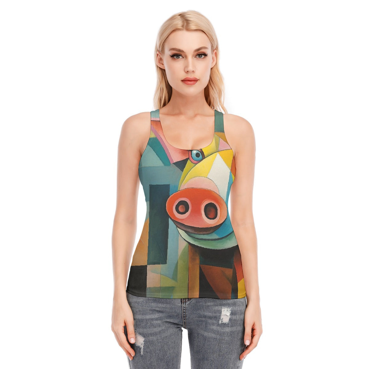 All-Over Print Women's Racer Vest | 190GSM Cotton