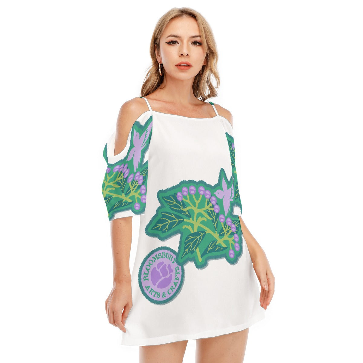 All-Over Print Women's Off-shoulder Cami Dress