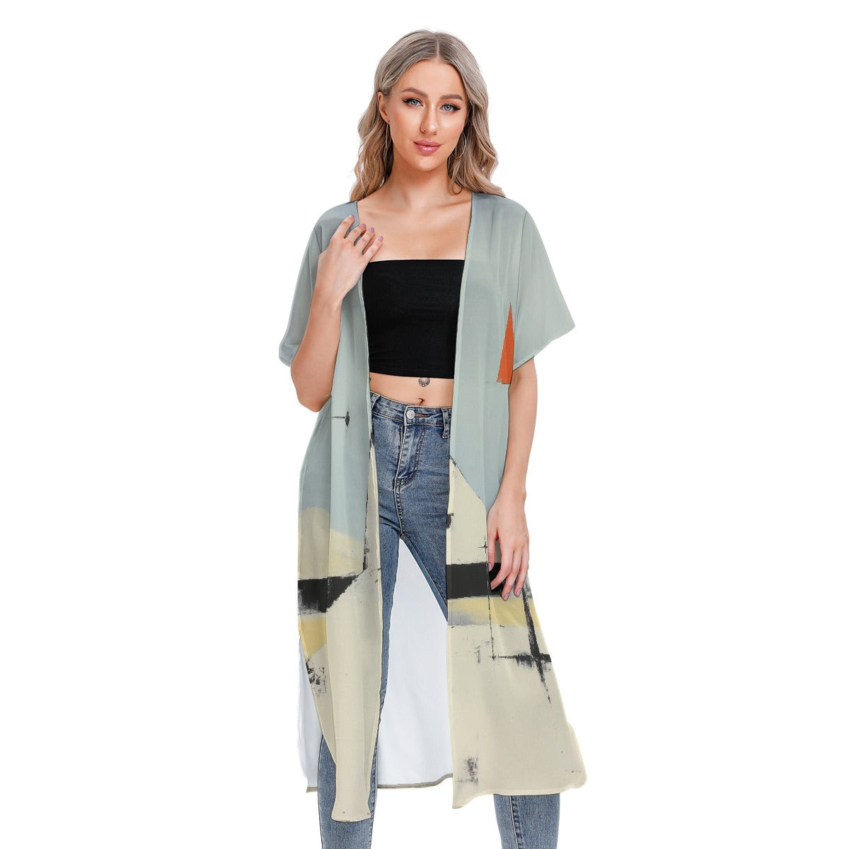 All-Over Print Women's Short Sleeve Cardigan