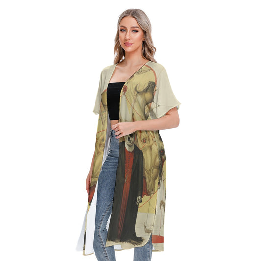 All-Over Print Women's Short Sleeve Cardigan