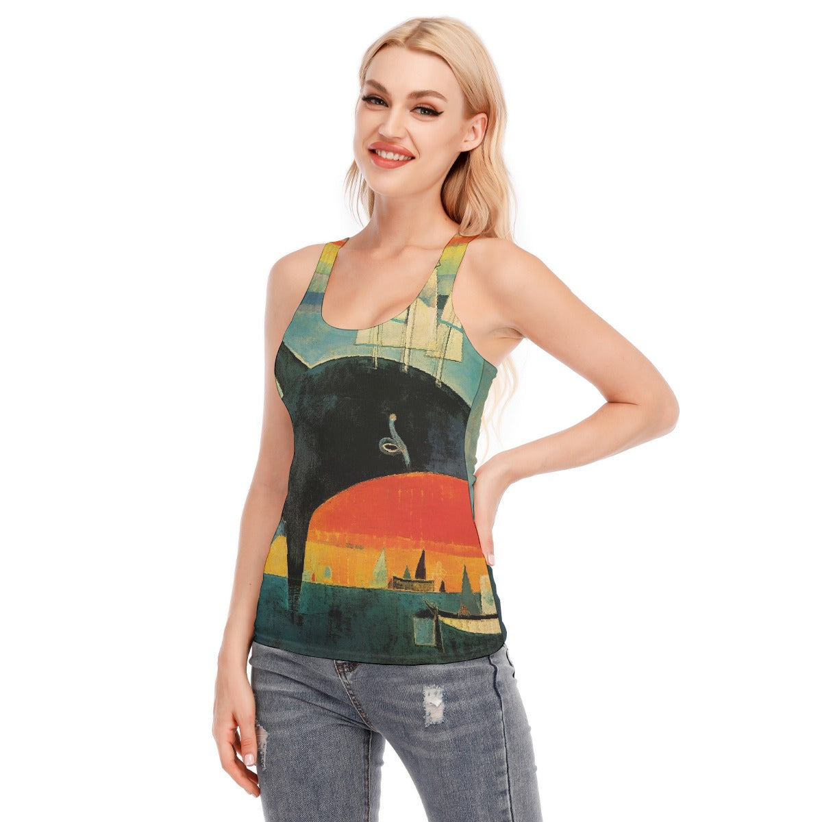All-Over Print Women's Racer Vest | 190GSM Cotton