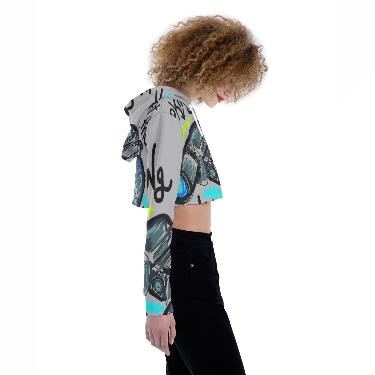 All-Over Print Women's Crop Top Hoodie