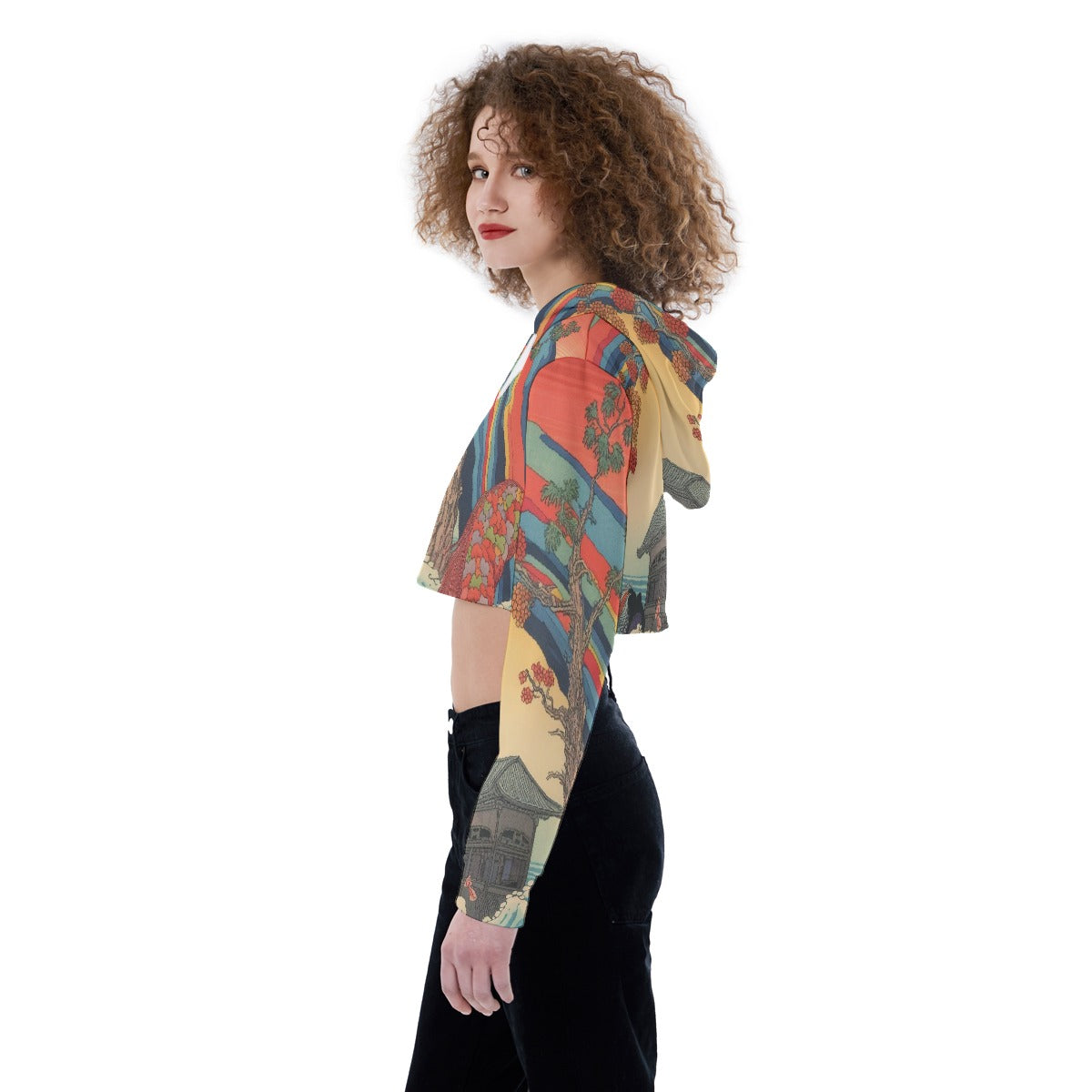 All-Over Print Women's Crop Top Hoodie