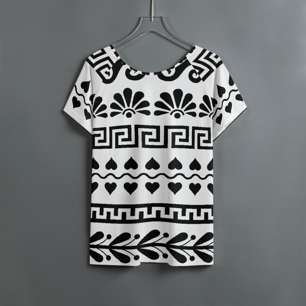 All-Over Print Women's Round Neck T-shirt With Raglan Sleeve