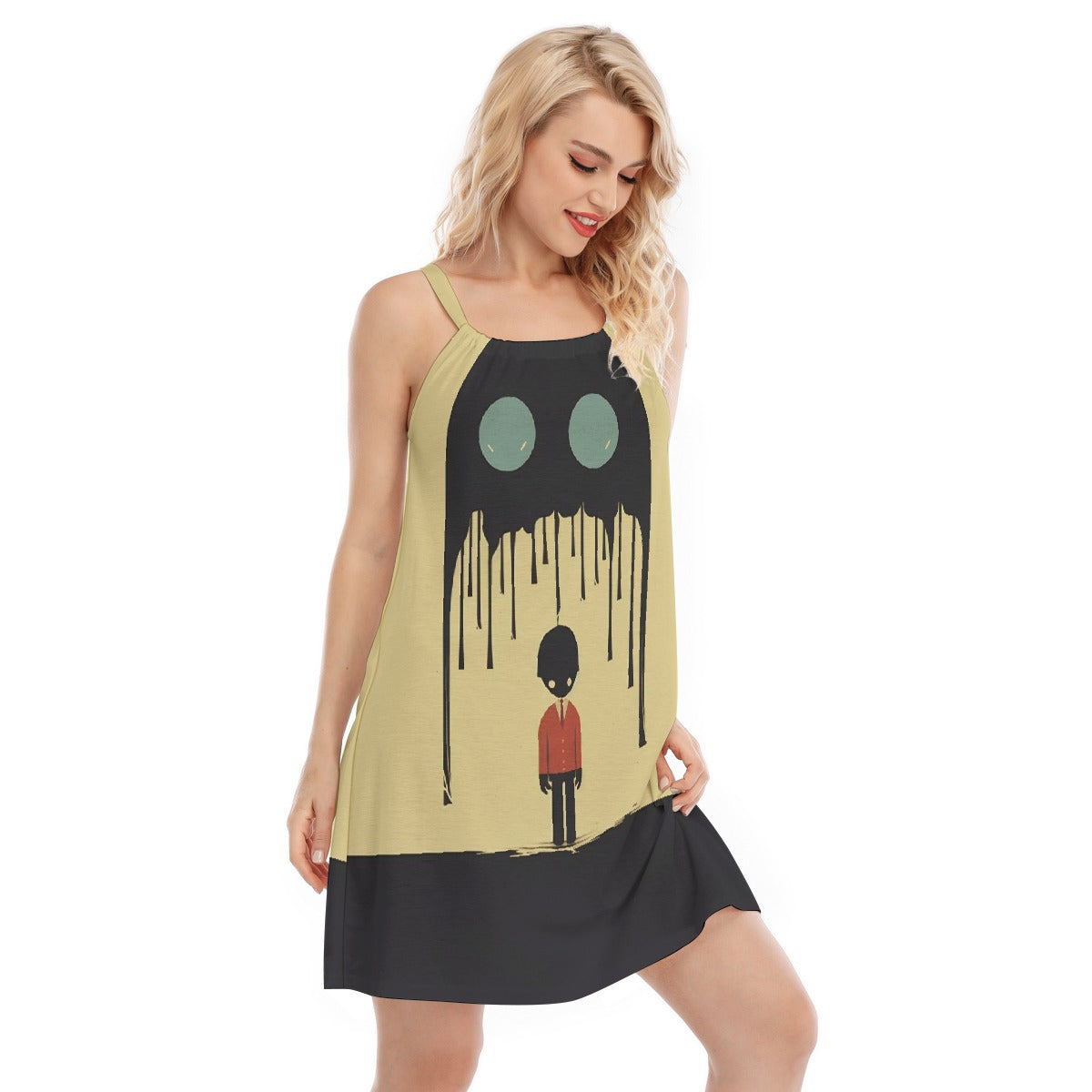 All-Over Print Women's O-neck Cami Dress